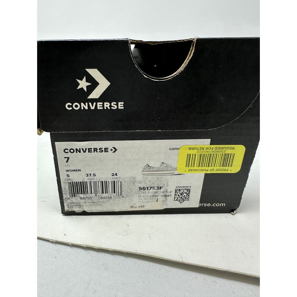Converse Shoreline Slip On Sneakers Womens Size 7 Black Egret Striped - Picture 6 of 6